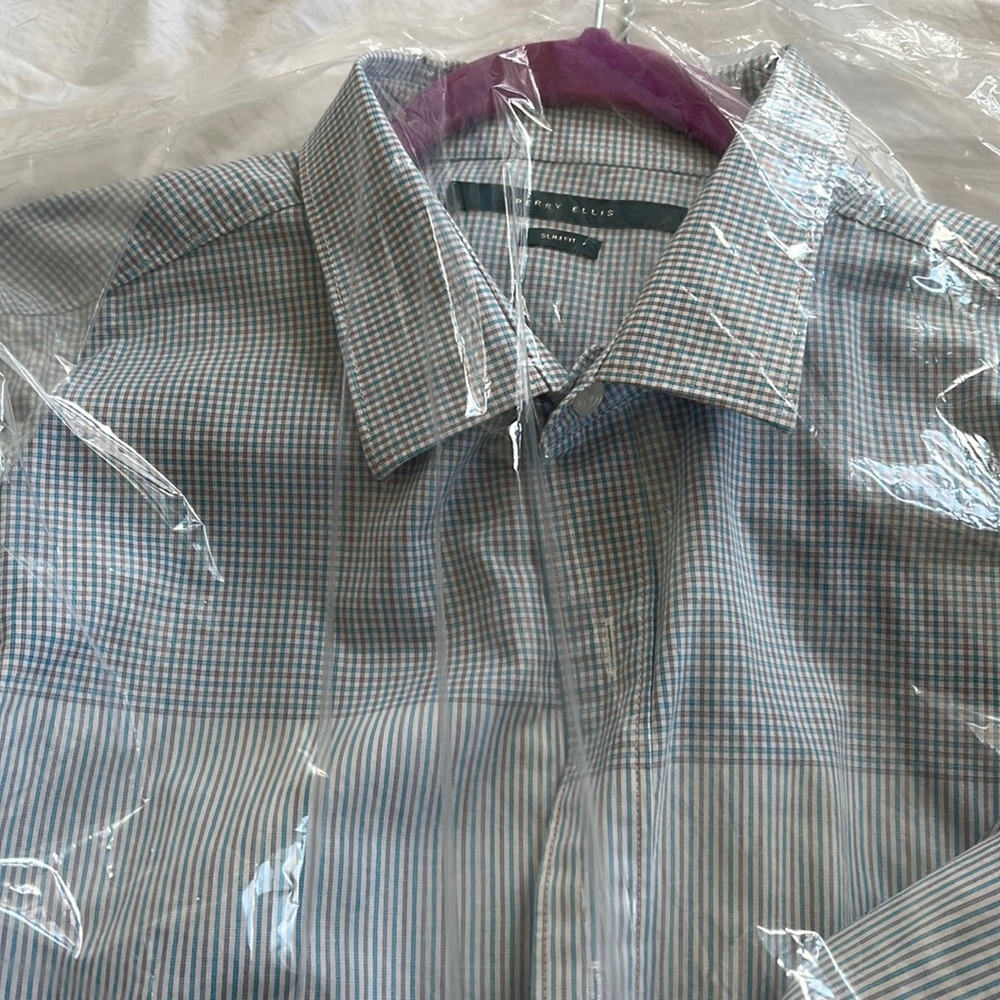 Mens shirt Tommy hillfiger..perry Ellis… temp liberal striped dry cleaned